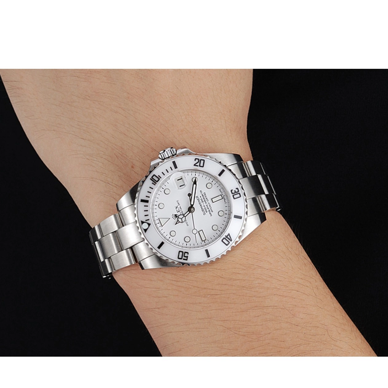 Best AAA Replica Sites Dial Bracelet 1454152 White Rolex Stainless Steel Submariner 0819